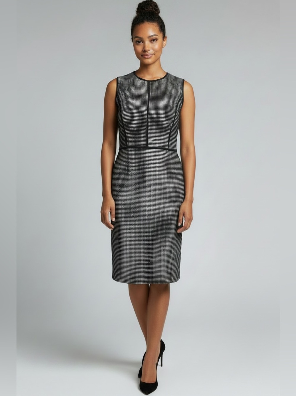 Lafayette 148 New York Bree Check Jacquard Sheath Dress Women’s Size 4